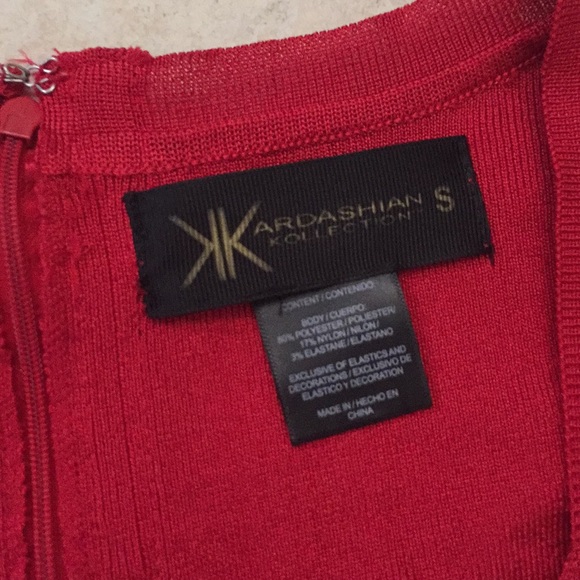 Shimmery red knit bandage Kardashian cocktail - Picture 2 of 4